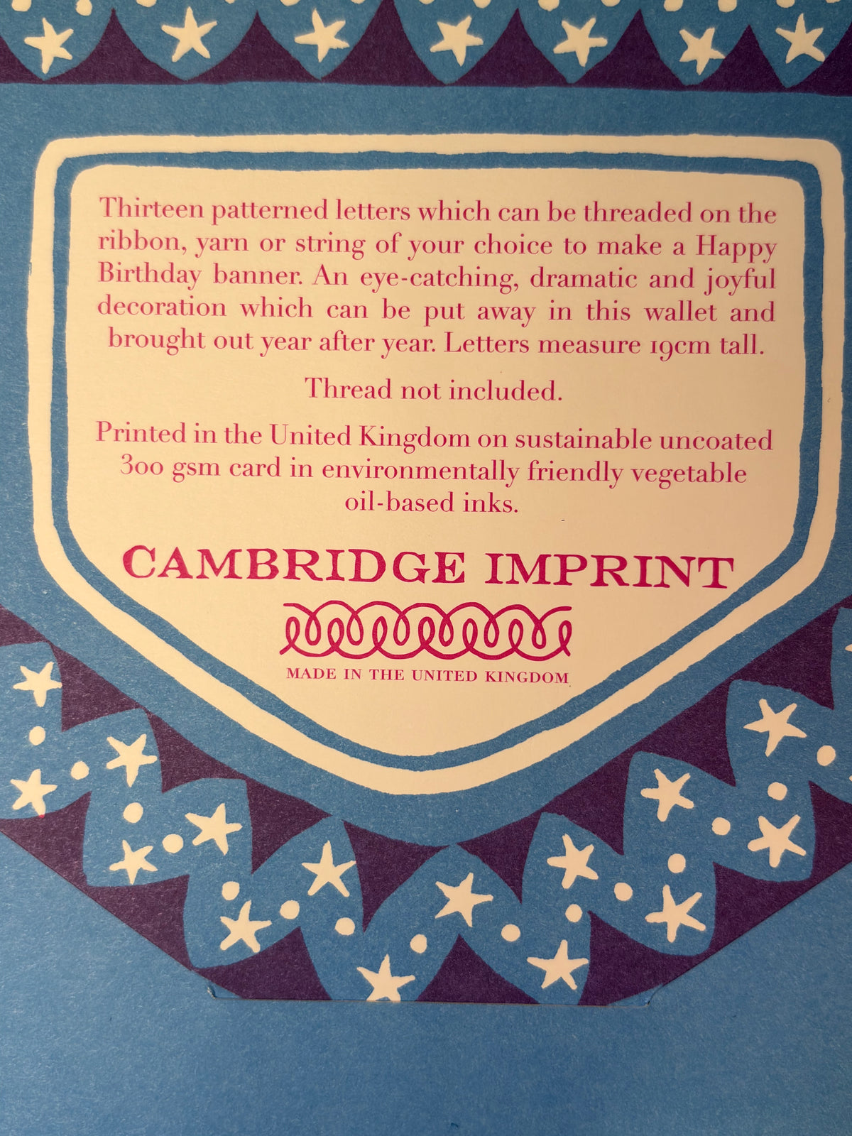 Cambridge Imprint Happy Birthday Banner
