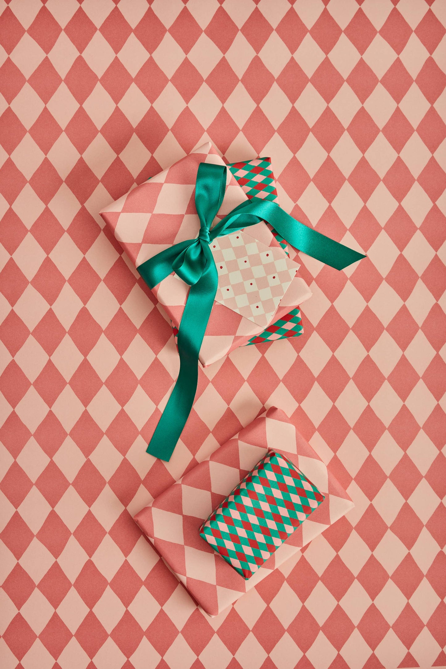 Harlequin Pink Gift Wrap Christmas