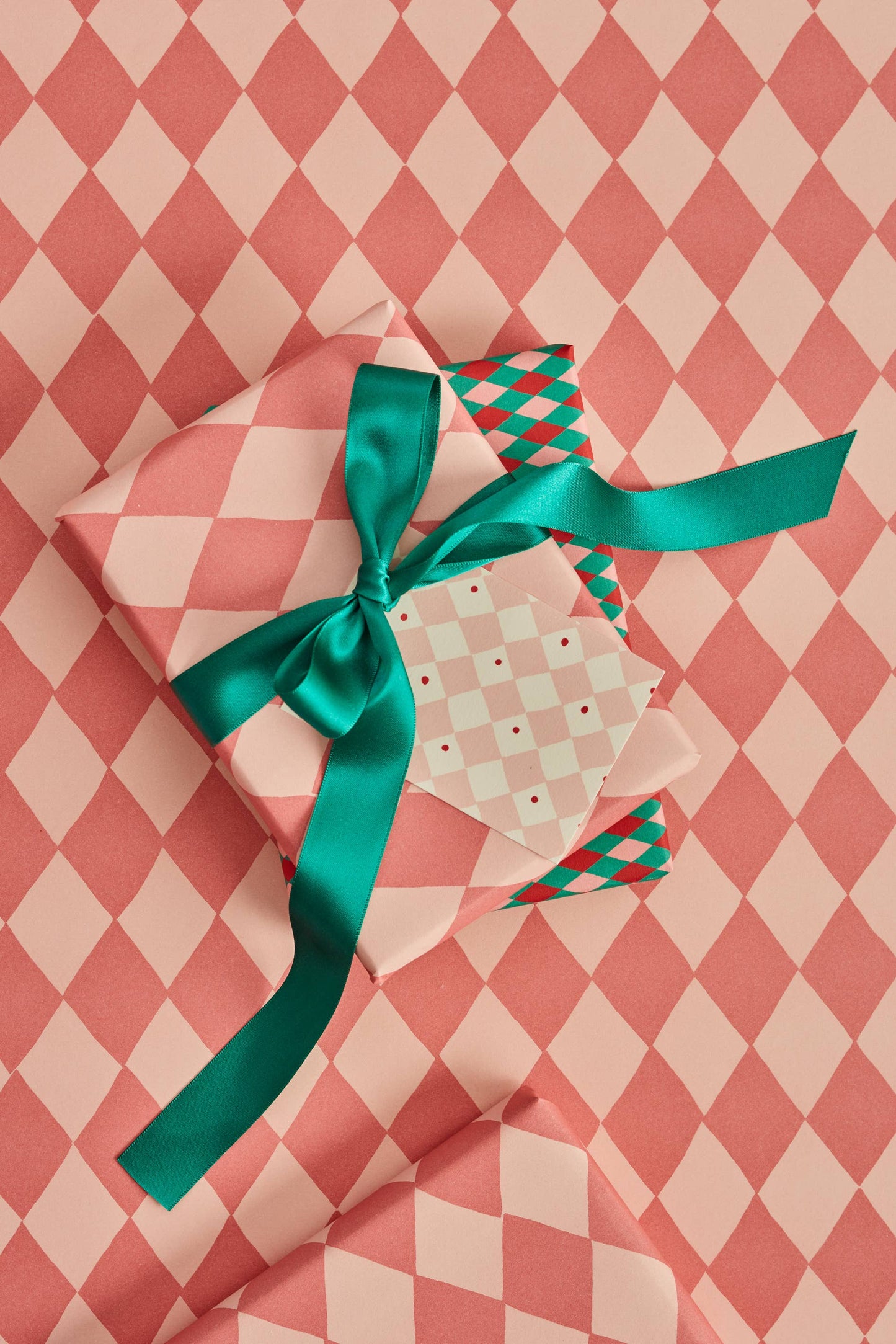 Gift Tags - Mini diamond pink/green Set of 8 (2 designs)