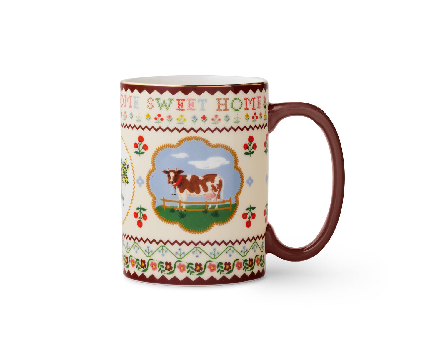 Home Sweet Home Porcelain Cow Mug
