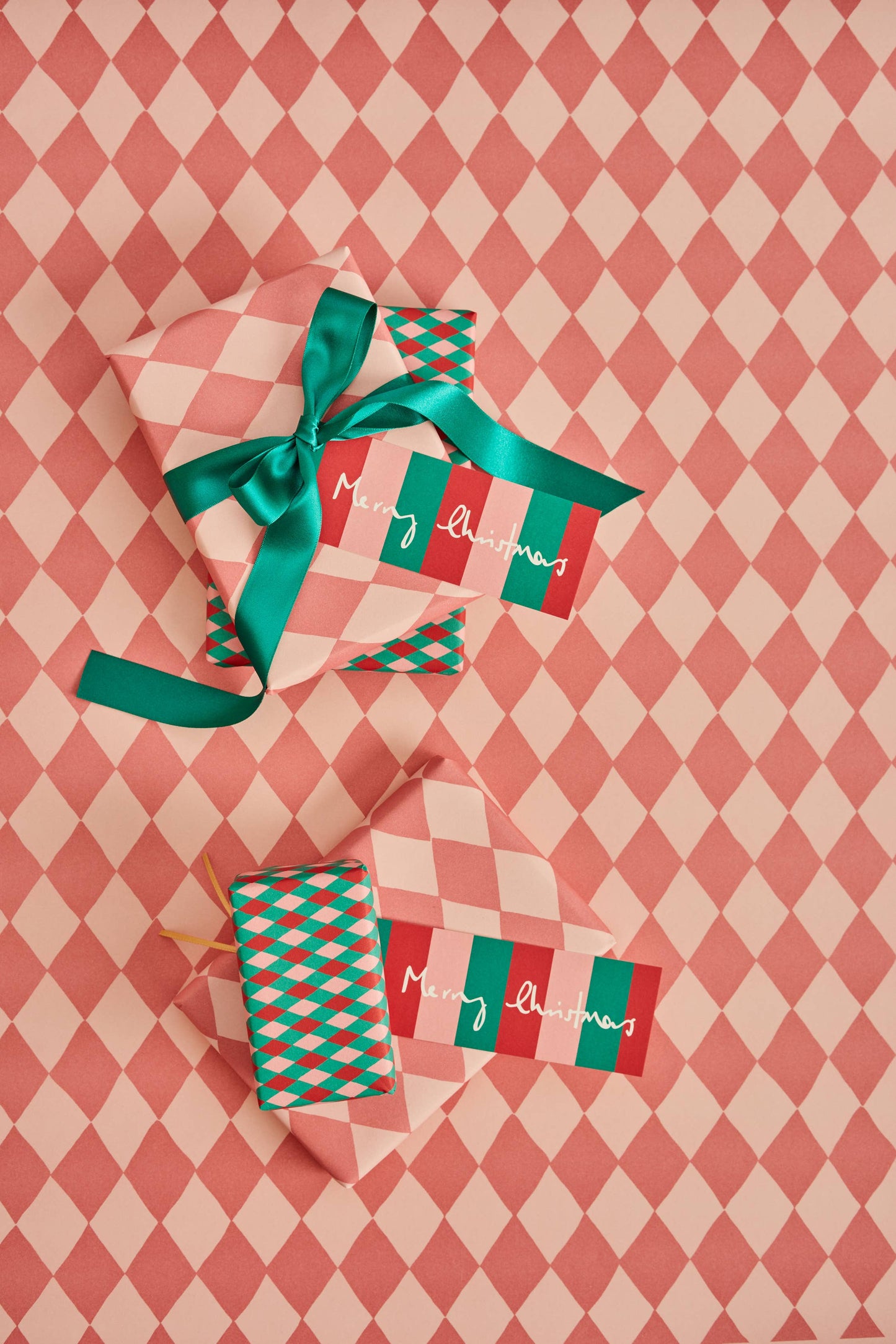 Harlequin Pink Gift Wrap Christmas