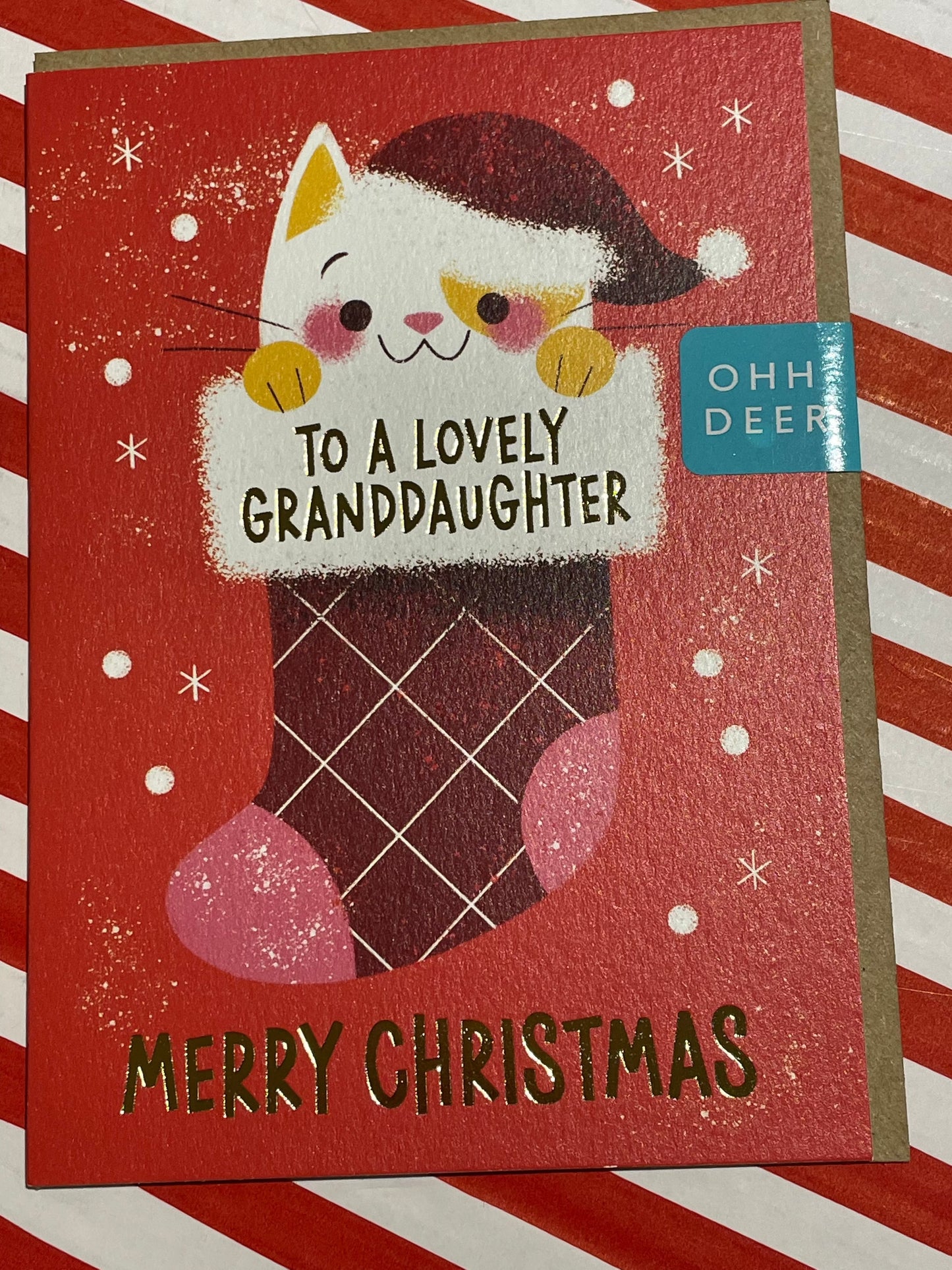 Granddaughter Kitten Christmas Card
