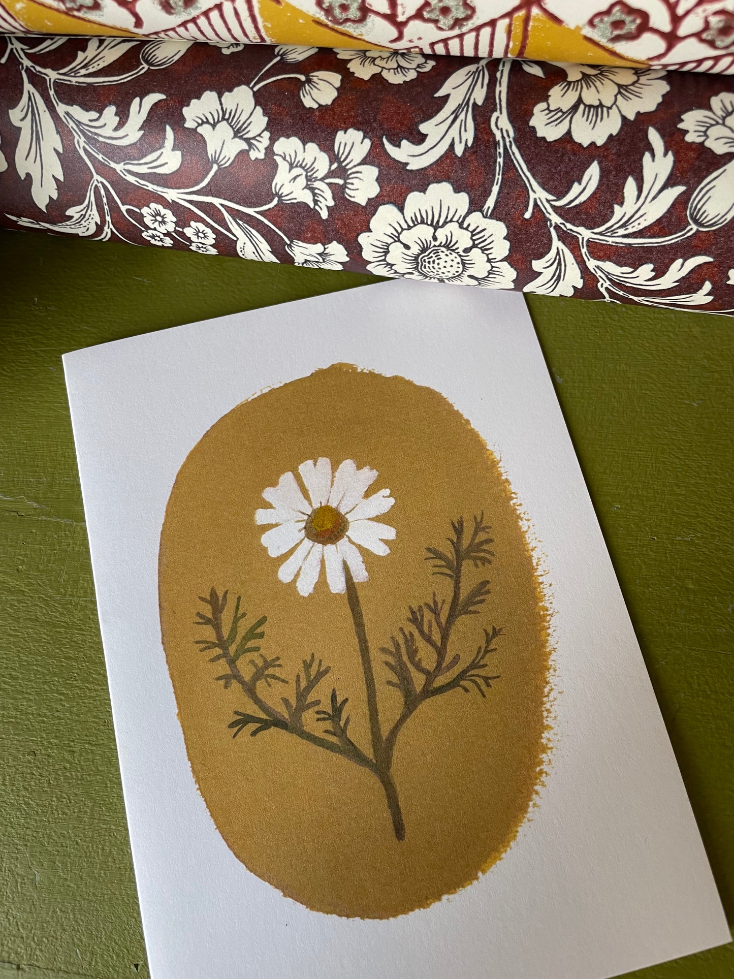 Ochre Floral Greeting Card