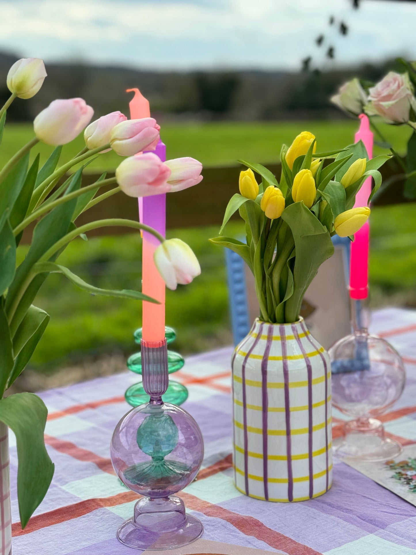 VAISSELLE checked gingham Vase