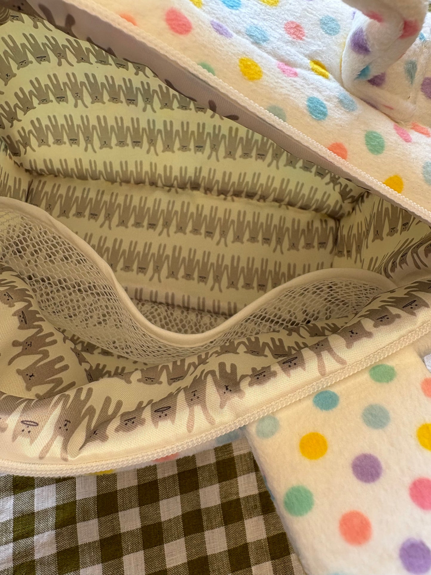 Kids Grey Bear Stripe Vanity Case
