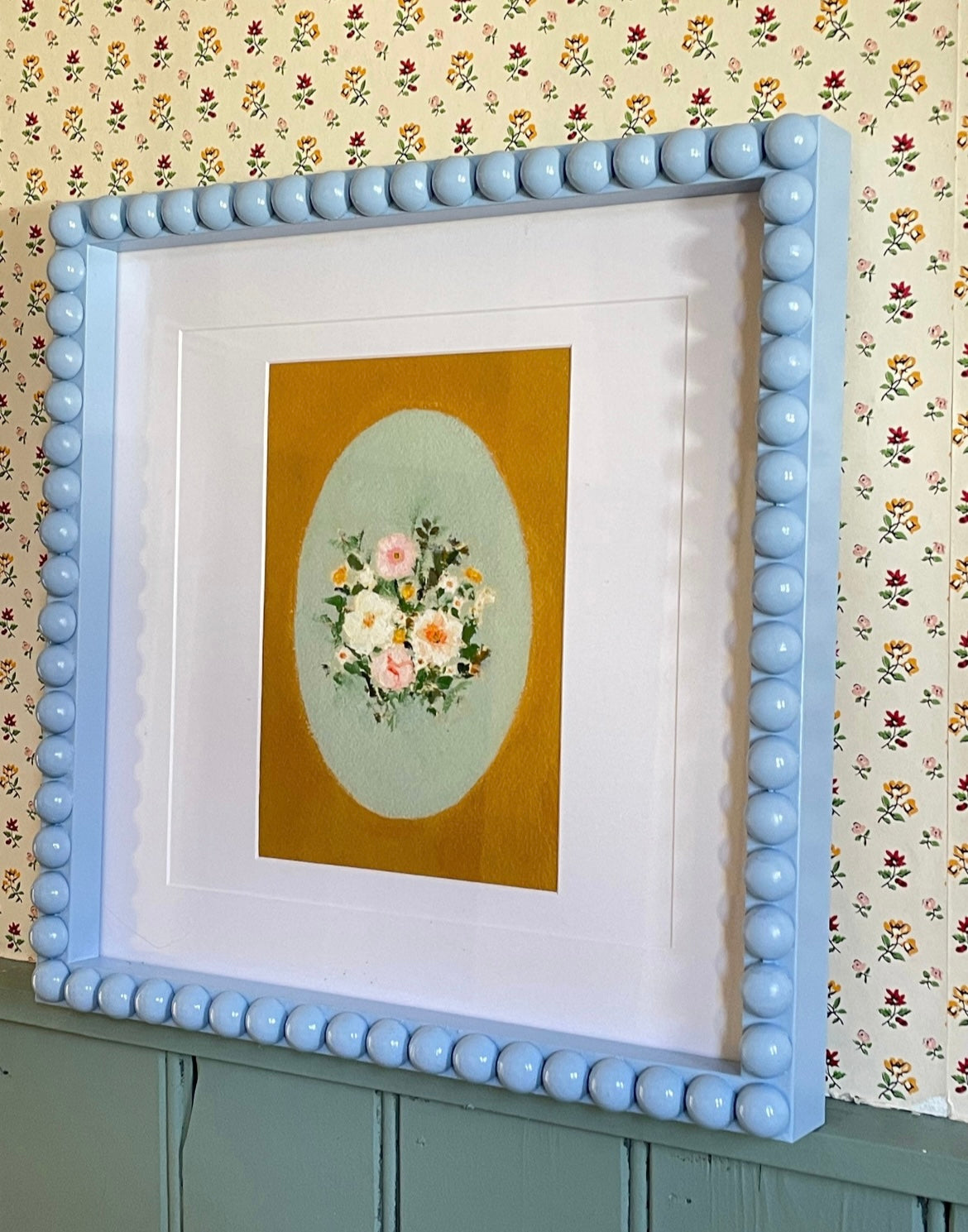 Blue Wooden Bobbin Frame