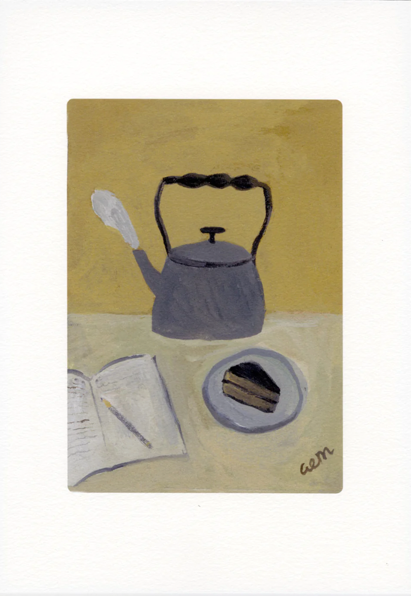 A4 Giclee Kettle and Cake Print