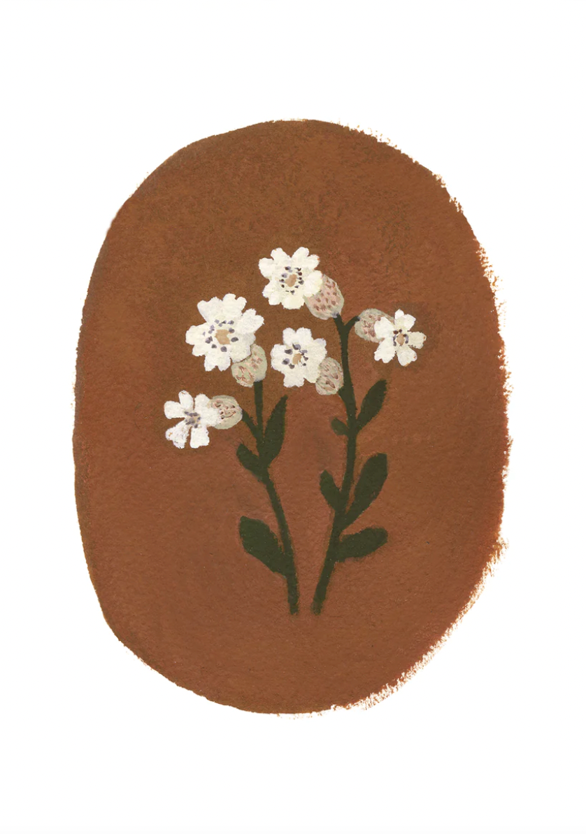 Brown Floral A5 Print