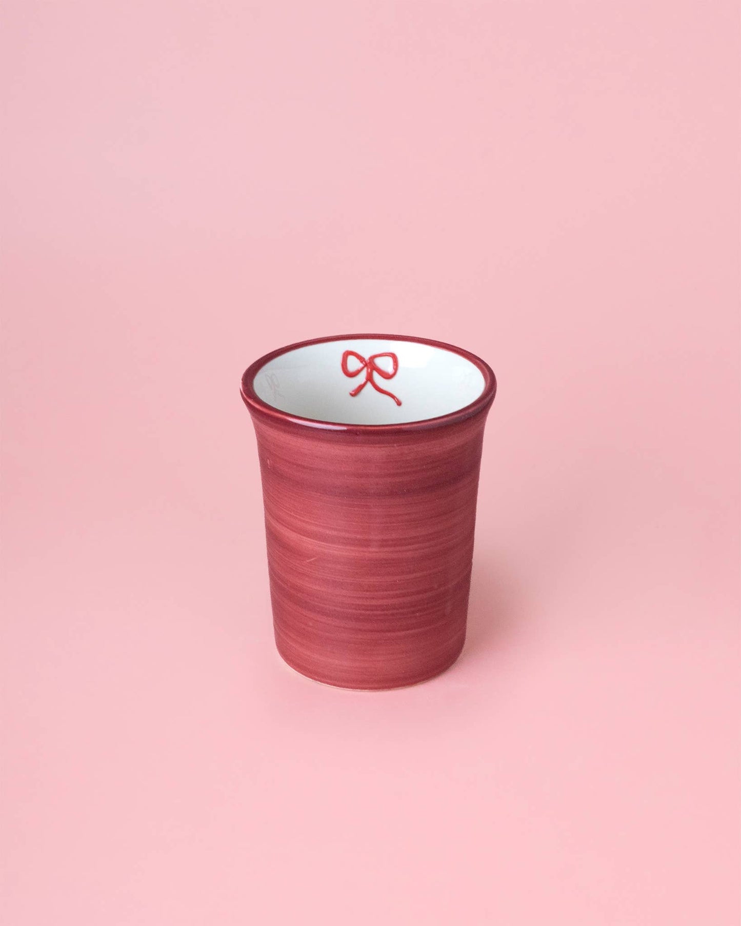 Ceramic Breakfast Cup 250 ml - Burgundy & Beige - Noelle