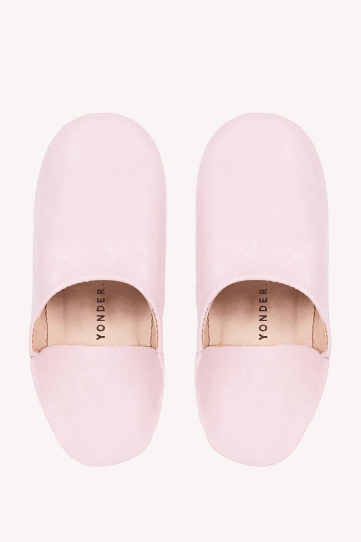 Leather Babouche Slippers marshmallow or cornflower