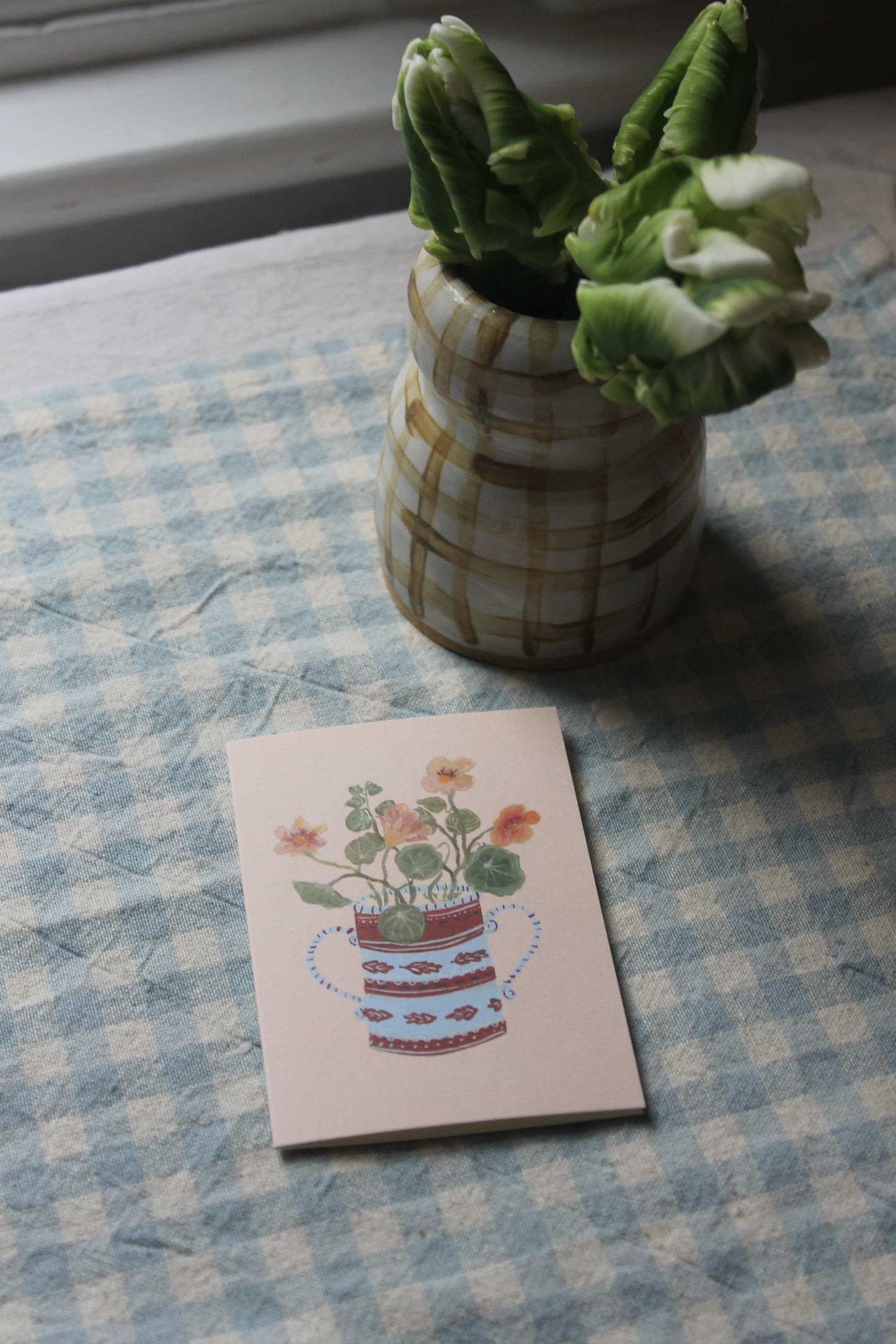 Apricot Nasturtium mini card