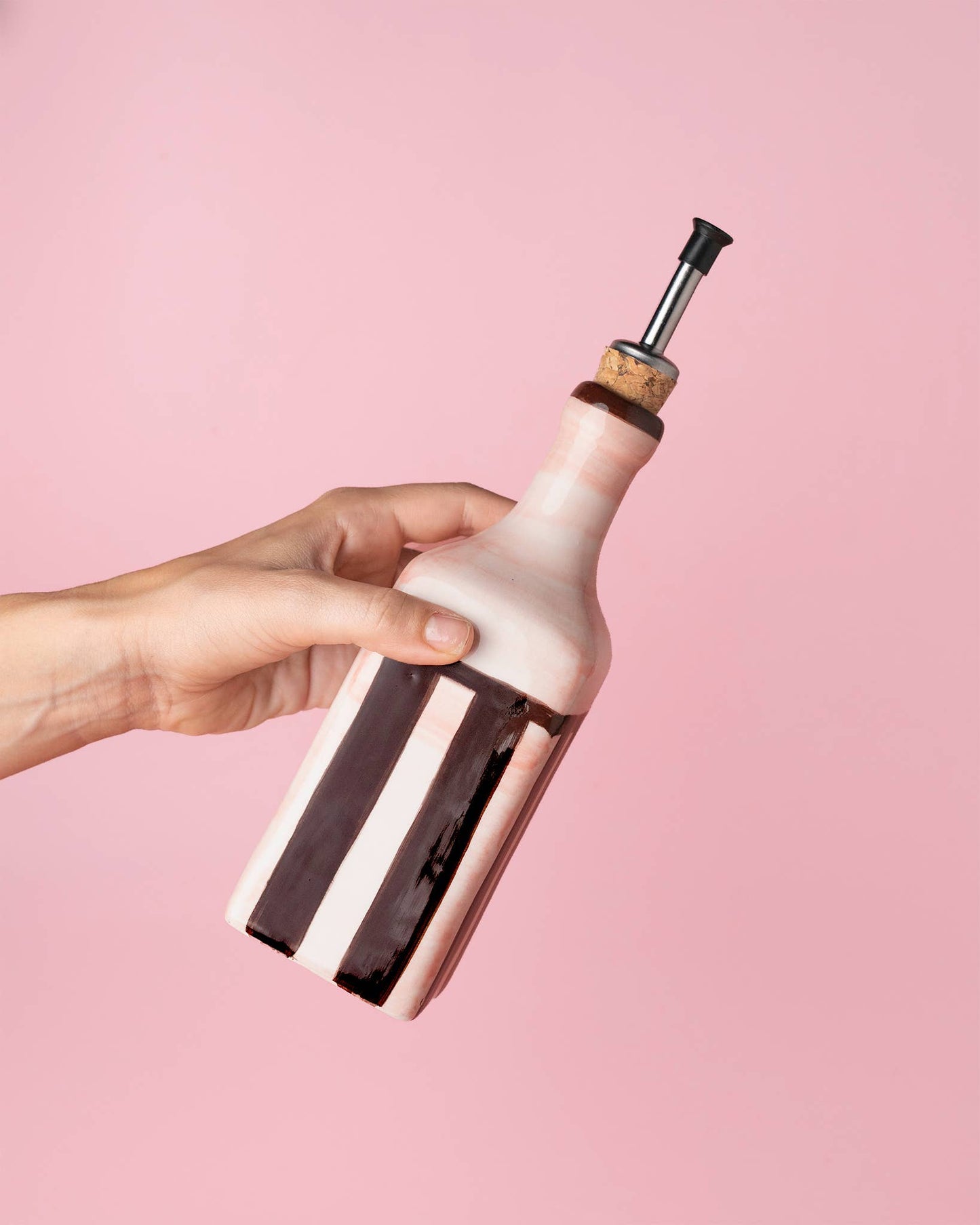 Ceramic Oil Dispenser CHOCOLATE and Pink