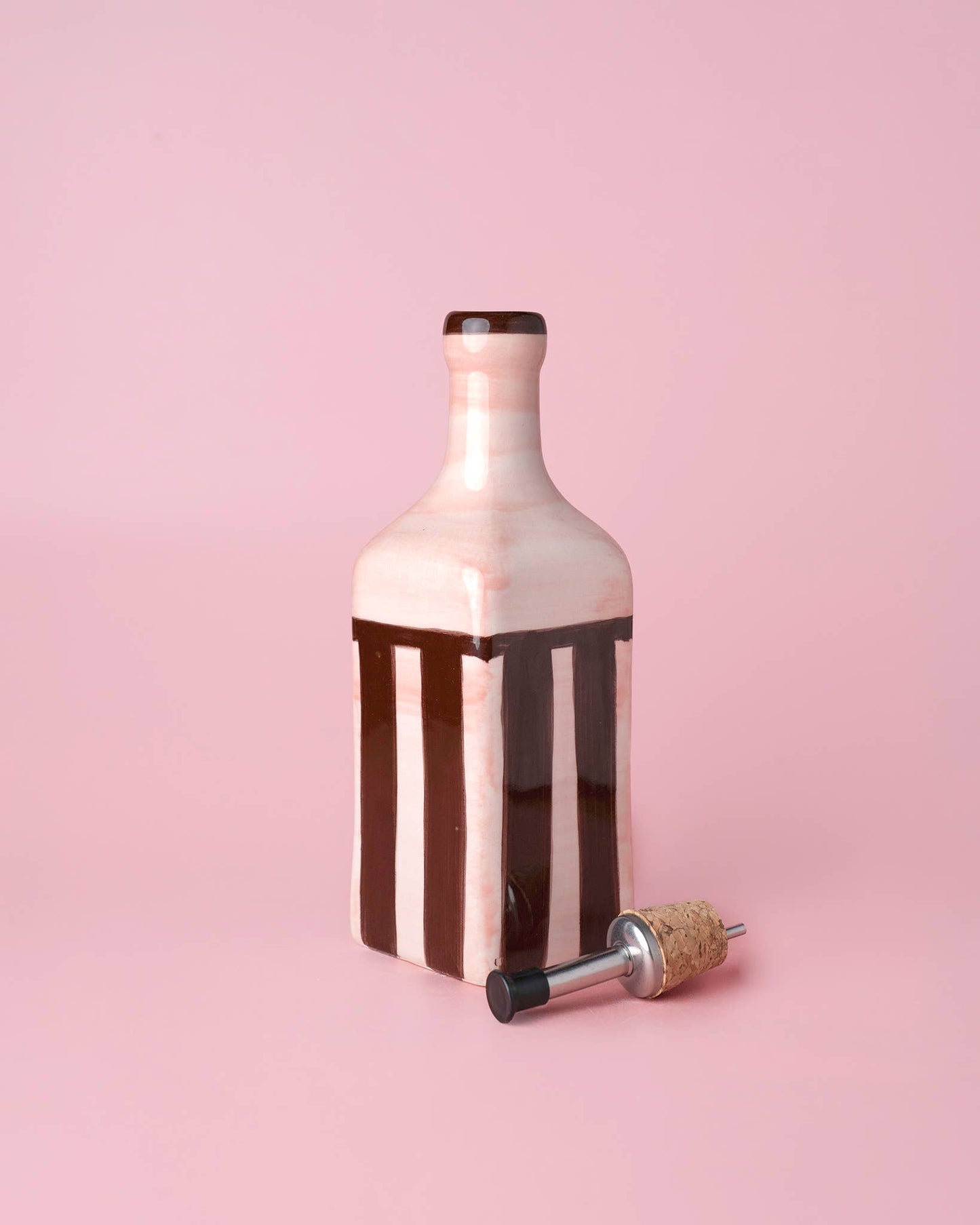 Ceramic Oil Dispenser CHOCOLATE and Pink