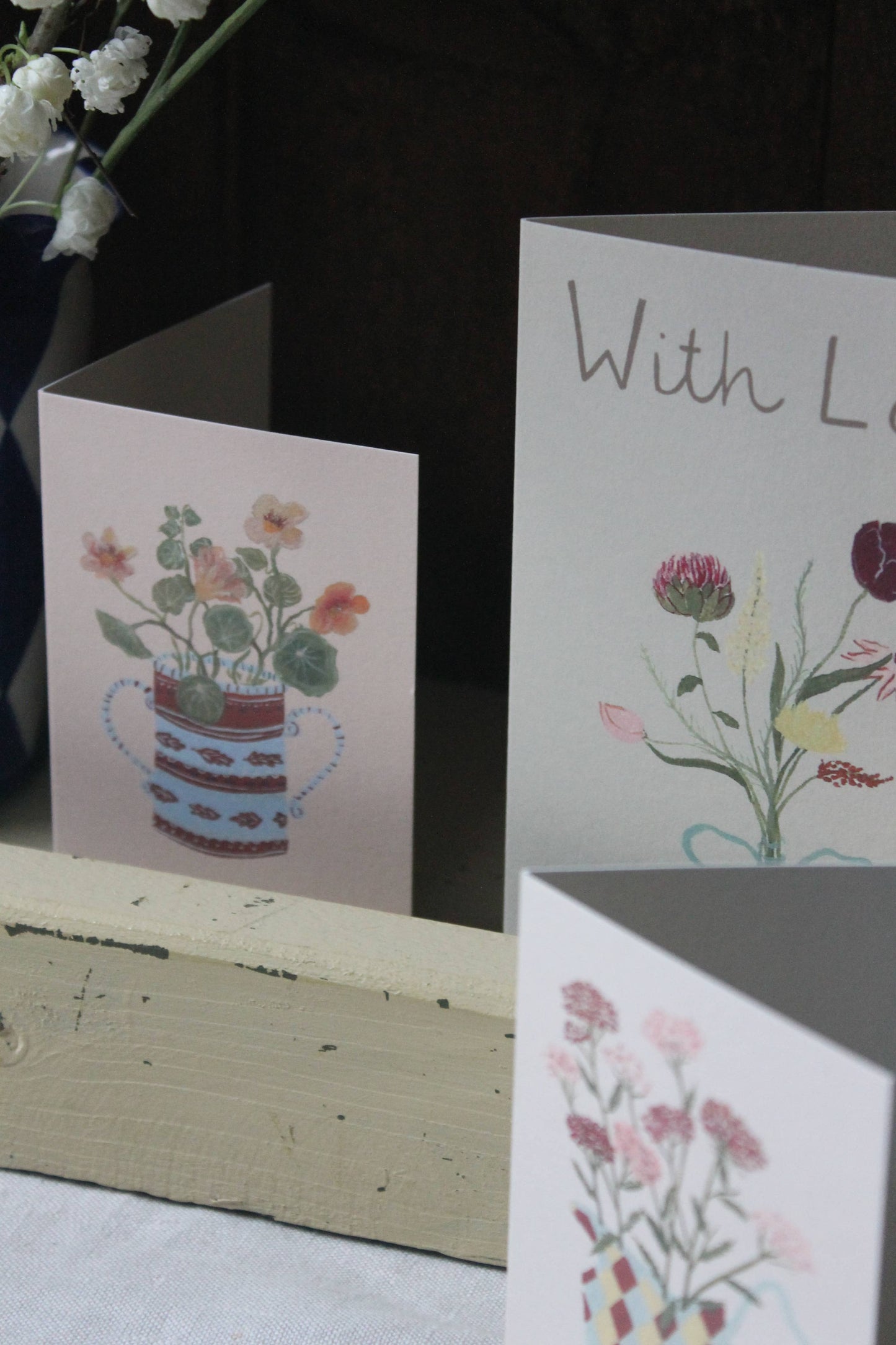 Apricot Nasturtium mini card