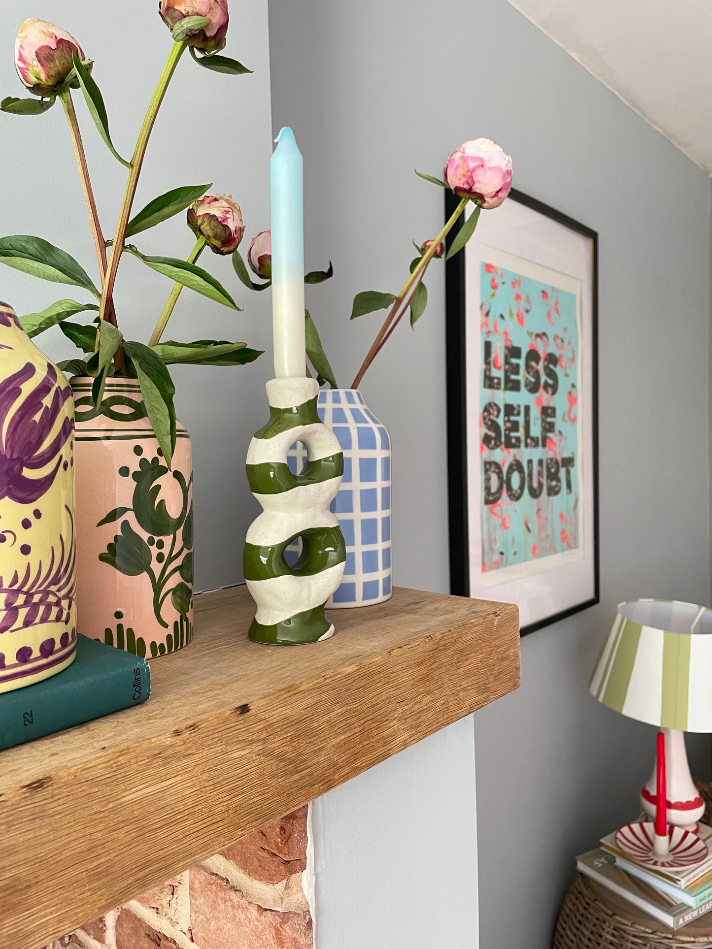 Klevering Ceramic Stripes Candle Holder