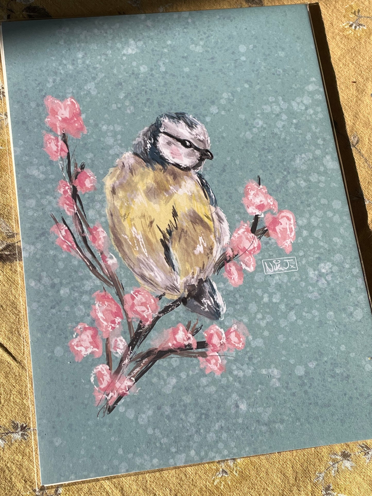Blue Tit Blossom Print