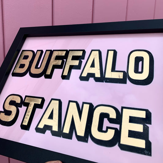 Buffalo Stance Gold Leaf Handmade Typography Art