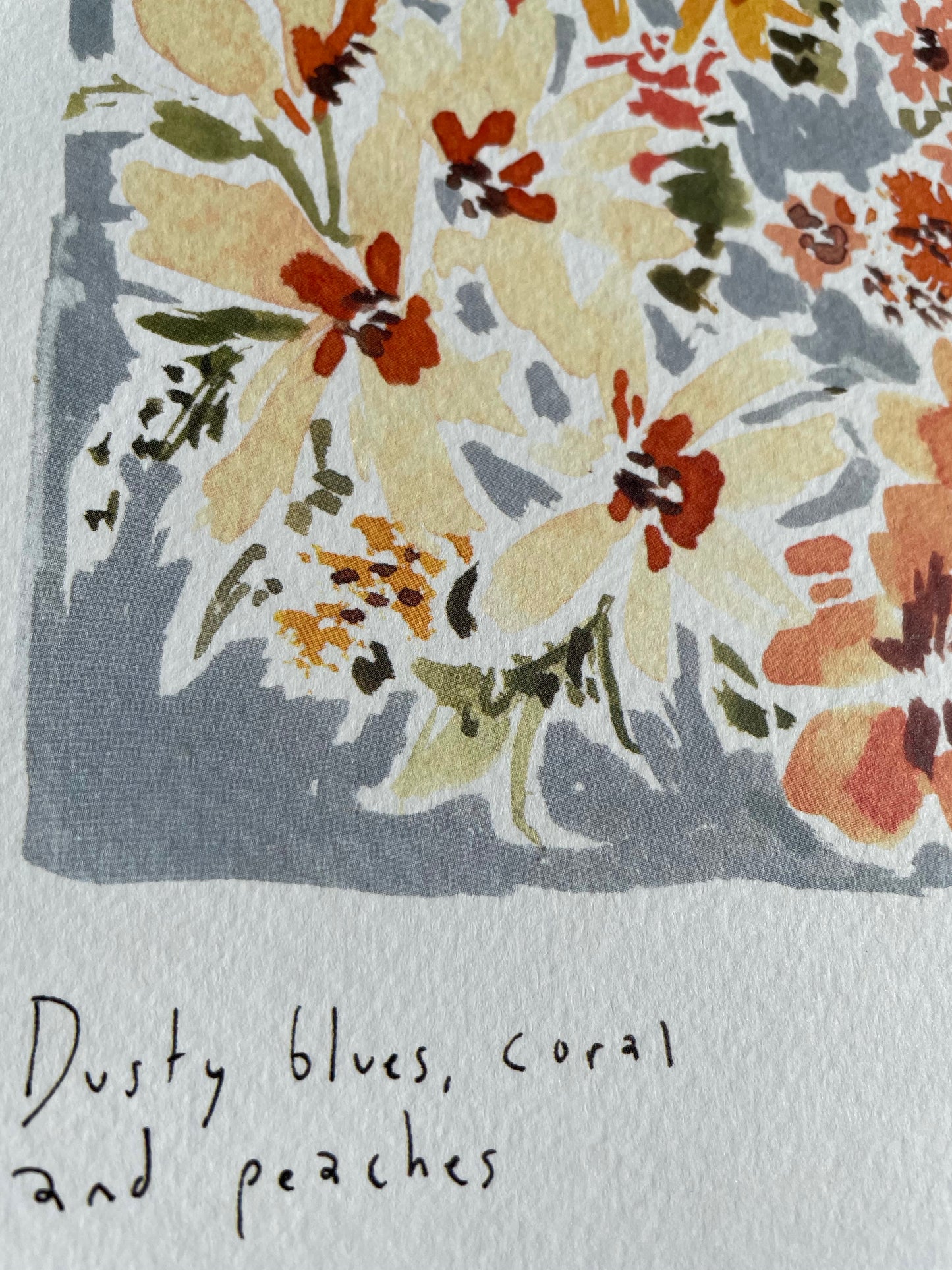 Pale Blue Floral Print A4