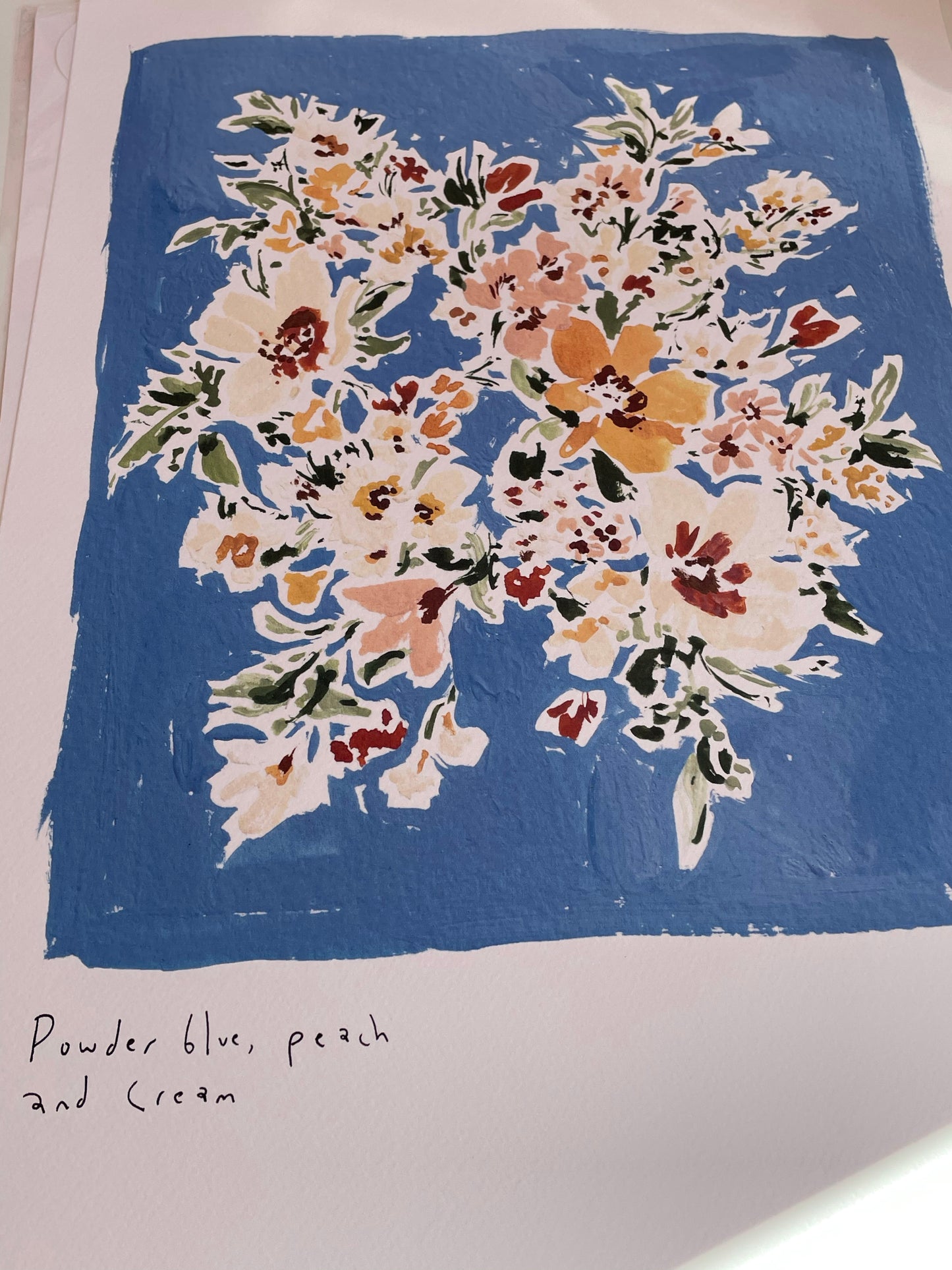 Floral Blue Wall Art Print