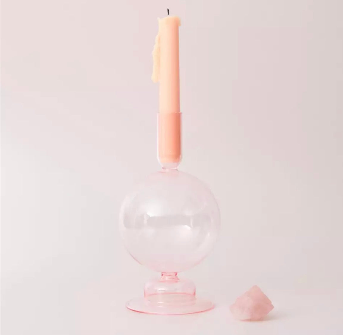 Pink Ball Glass Candle holder