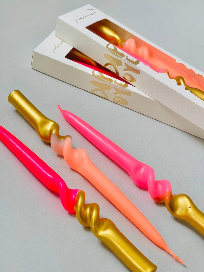 Luxury Season Limited Edition Pink and Gold Dip Dye Candles