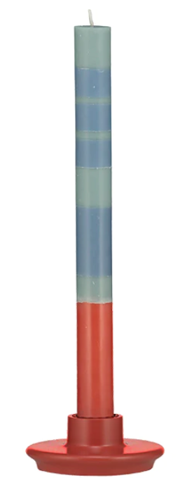 painted wooden red candleholder