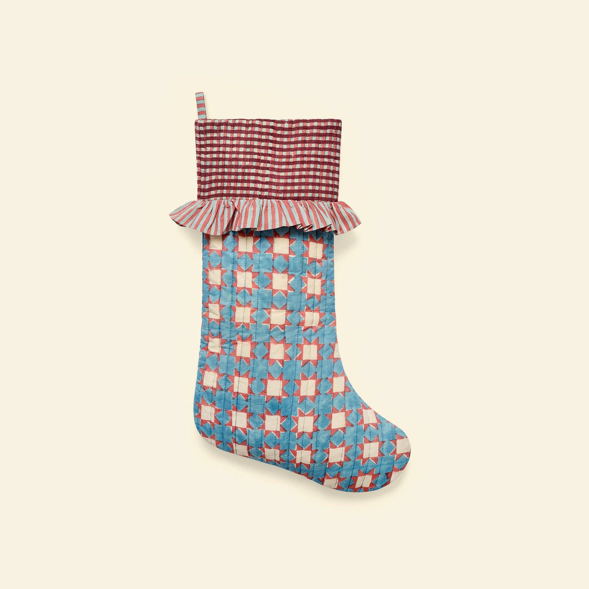 Pre order Quilted Christmas Stocking | Carousel Sky