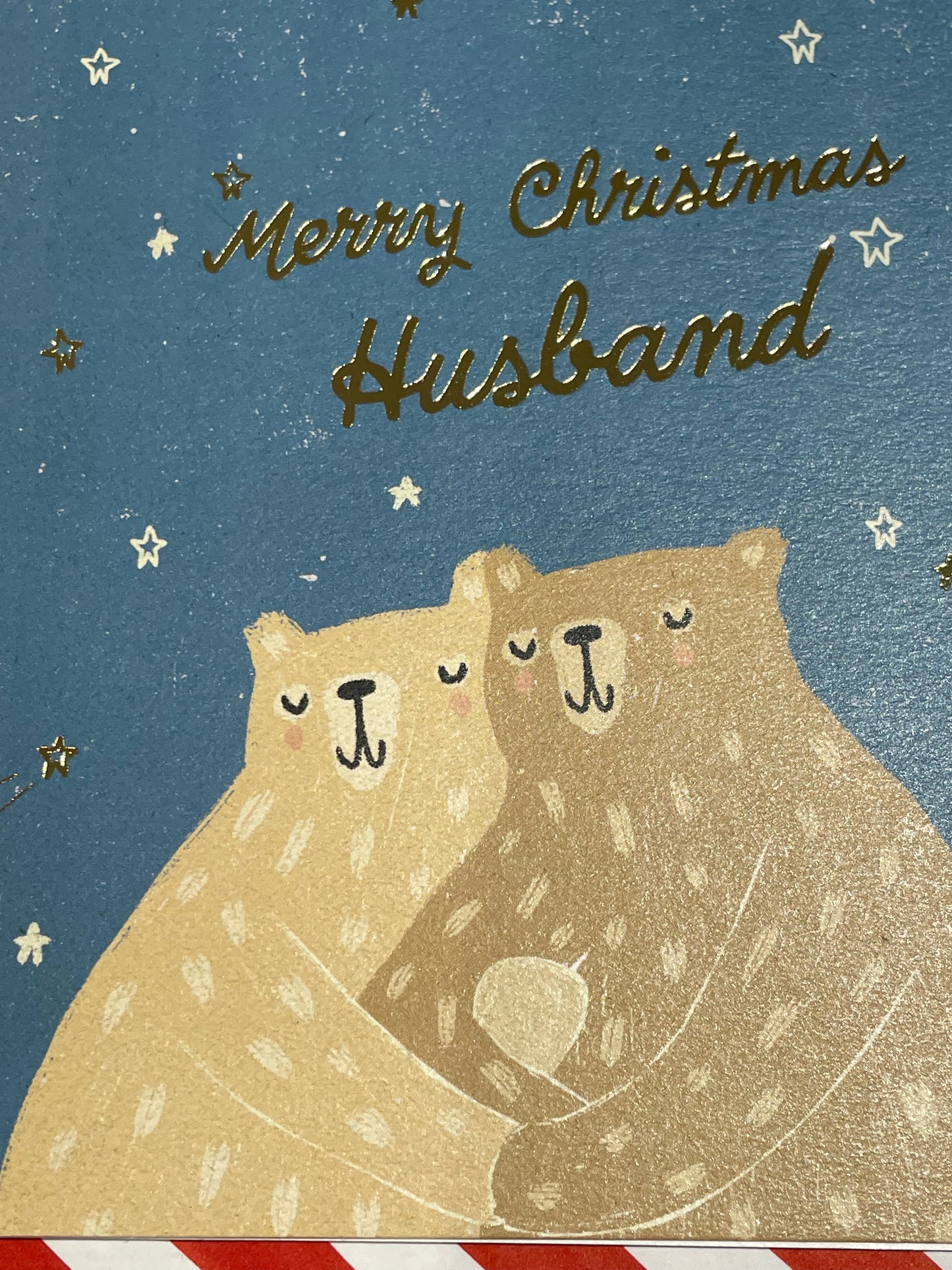 Husband Bear Christmas Card