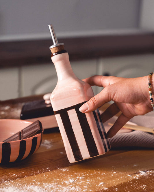 Ceramic Oil Dispenser CHOCOLATE and Pink