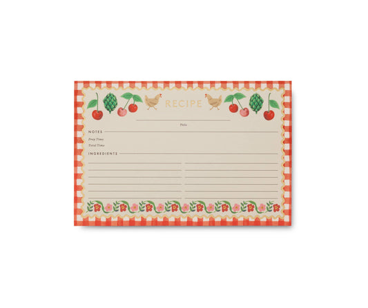 Pack of 12 Cherry Farmyard Recipe Cards