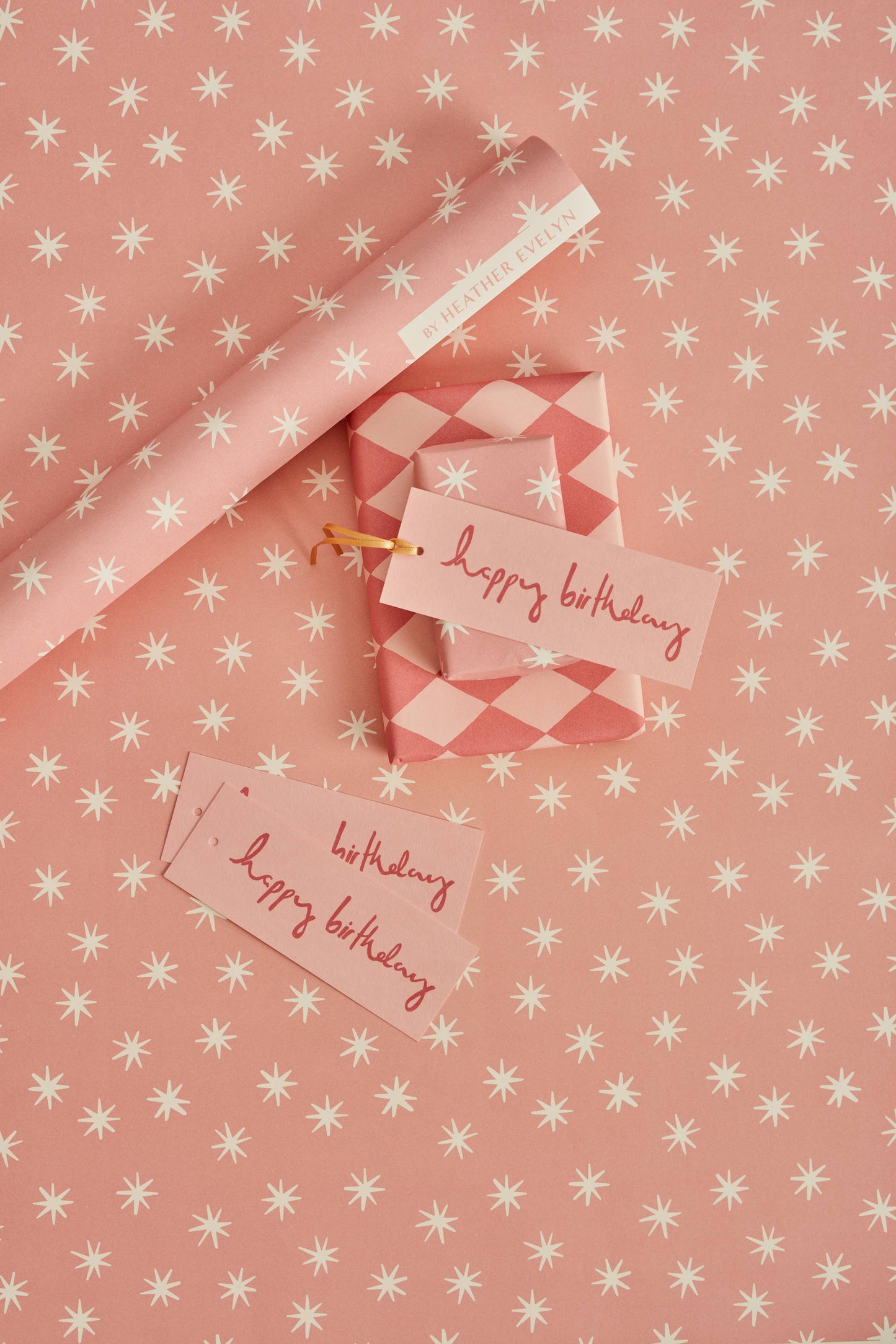 Pink Stars Gift Wrap