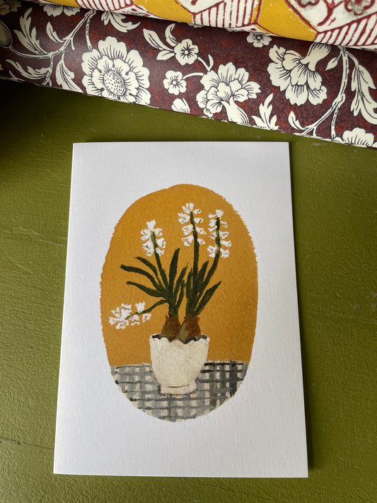 Hyacinths Tablecloth Card