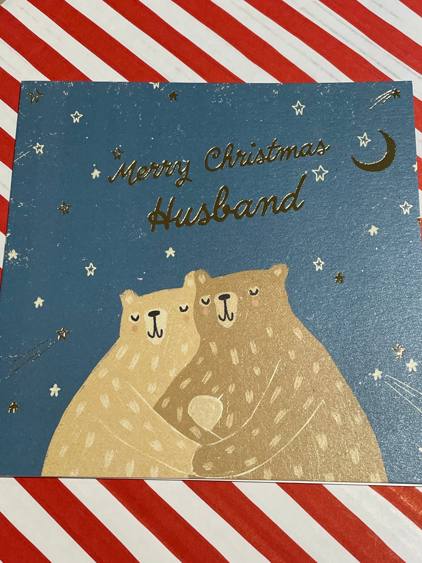 Husband Bear Christmas Card