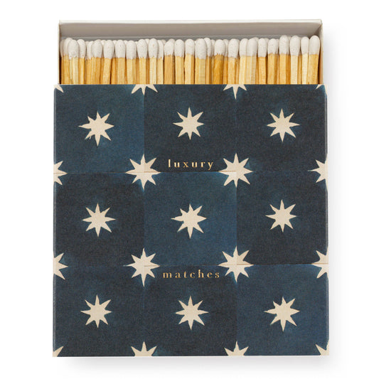 Navy Star Tile | Square - Christmas Safety Matches🎄