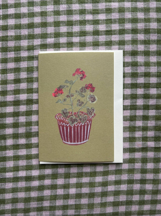 Red Geraniums mini card