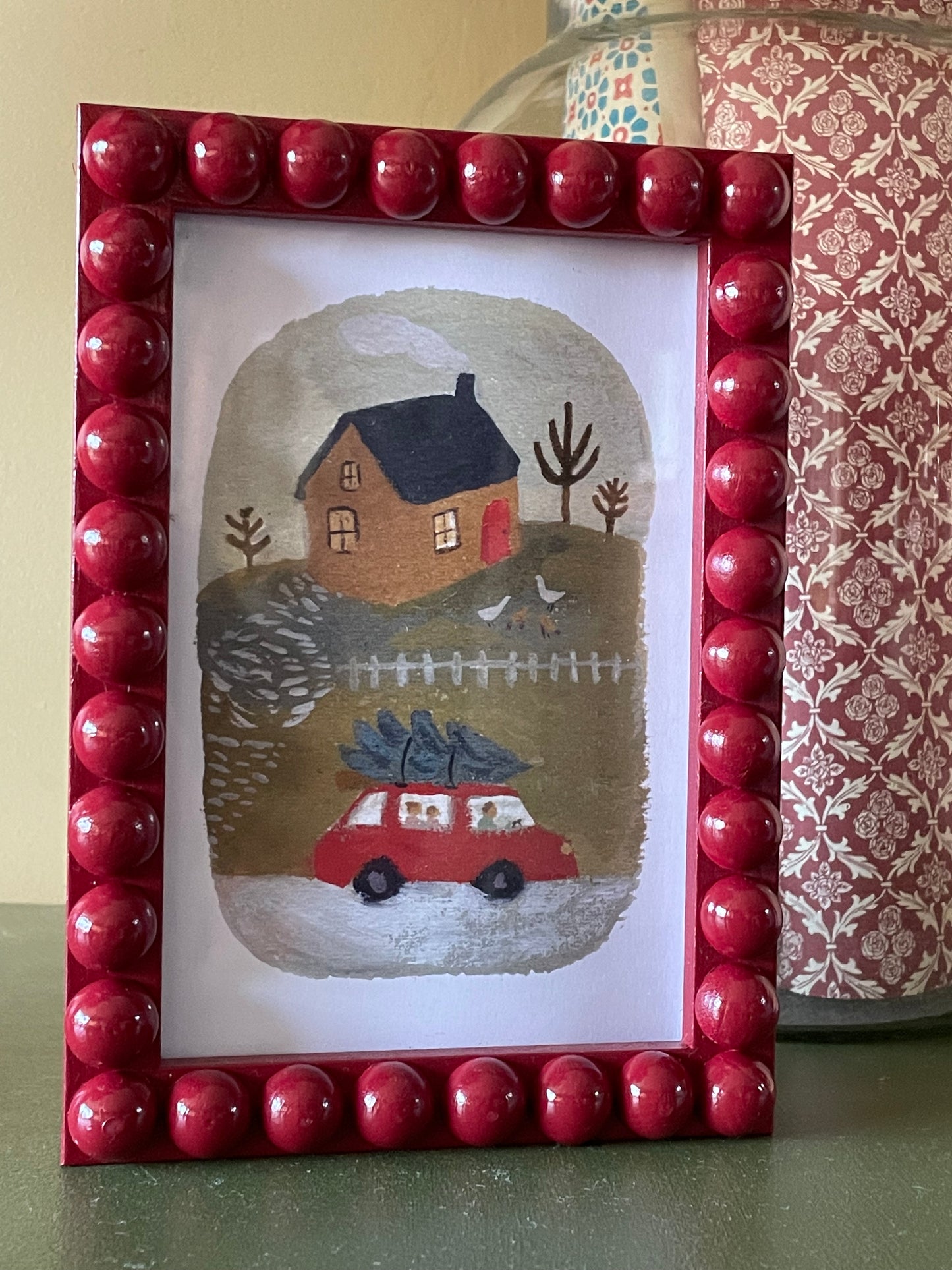 Berry Bobbin Bobble Frame with Christmas print