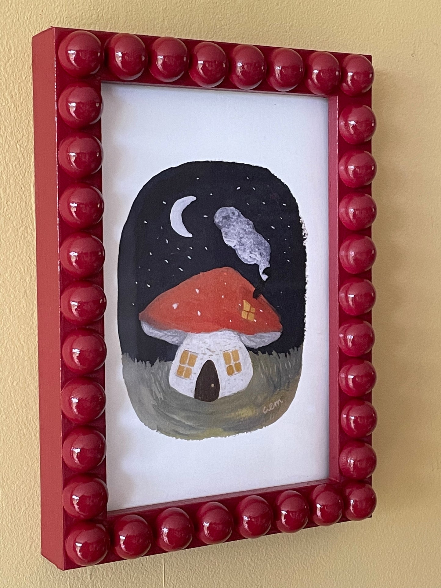 Berry Bobbin Bobble Frame & Mushroom print