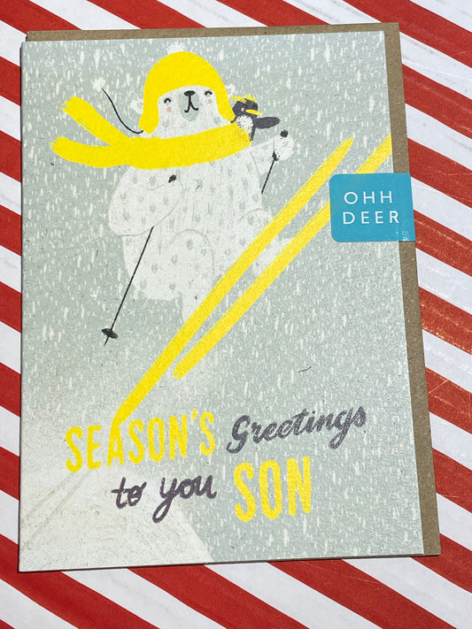 Polar Bear Son Christmas Card