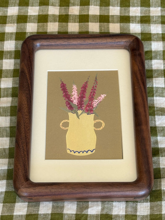 Foxglove  Floral print in wooden frame