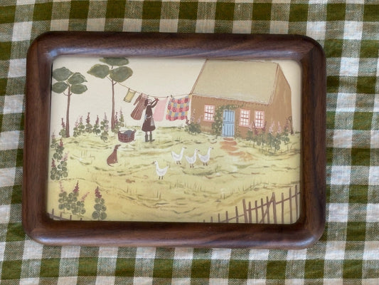 Cottage Summer print in wooden frame