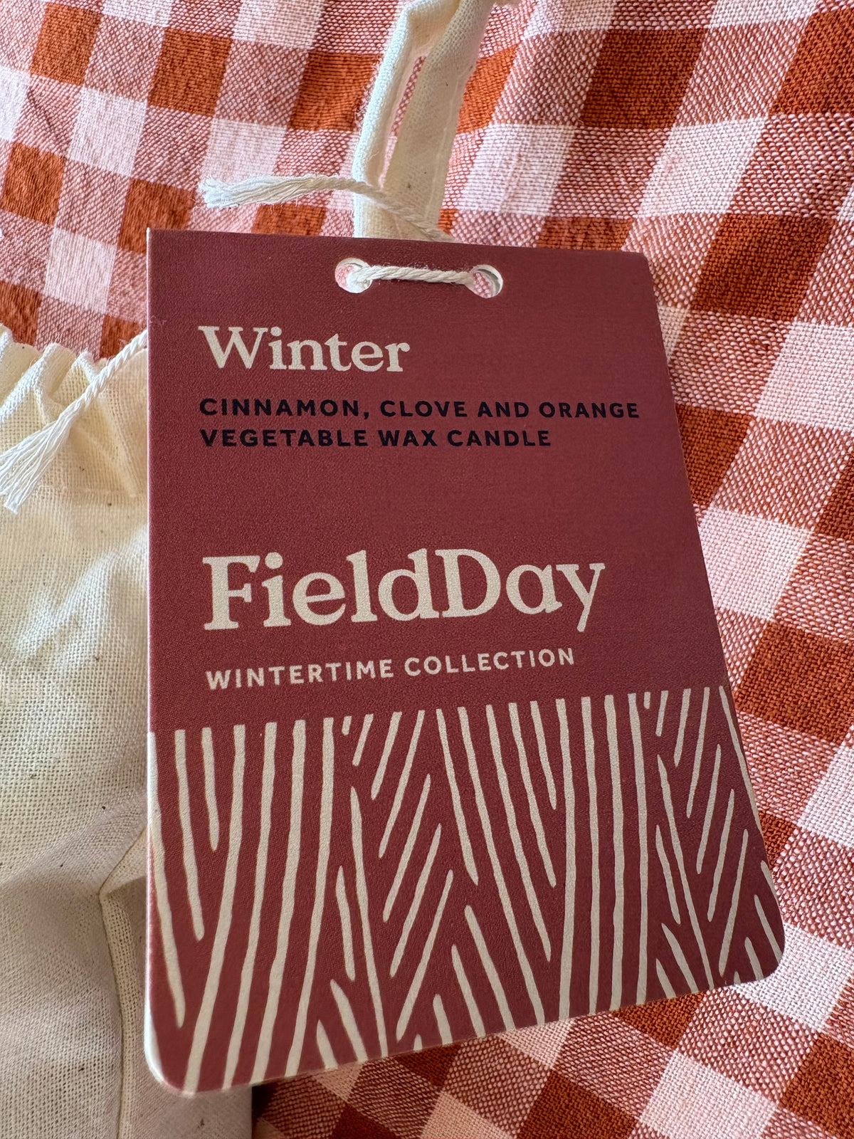 FieldDay Christmas Winter Vegetable Wax Large Candle Cinnamon and Orange