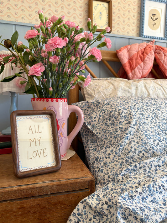 All my love print in wooden frame