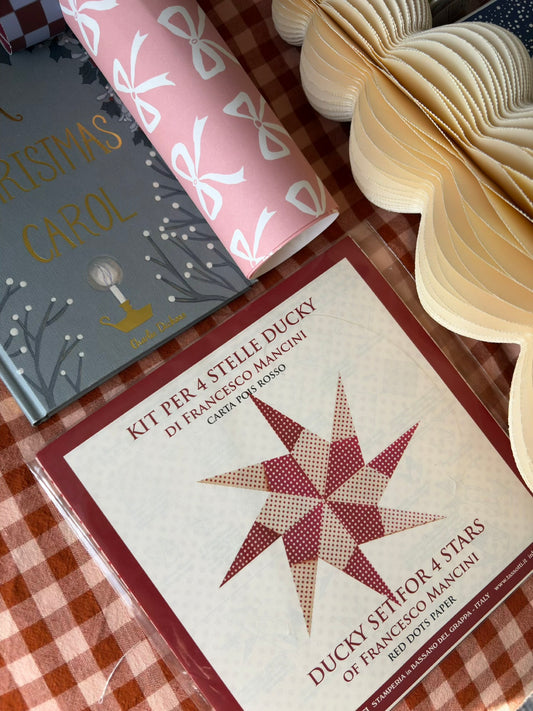 Origami Italian Paper Christmas Star, pack of four