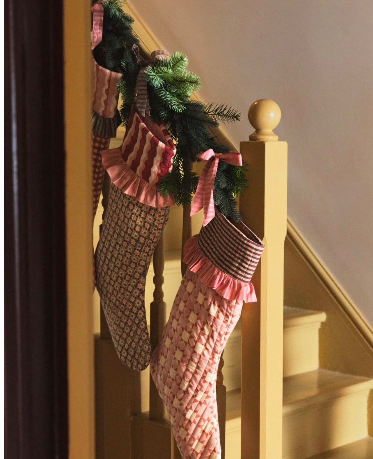 Organic Cotton Christmas Stocking | Hand Block Printed | Carousel Sky