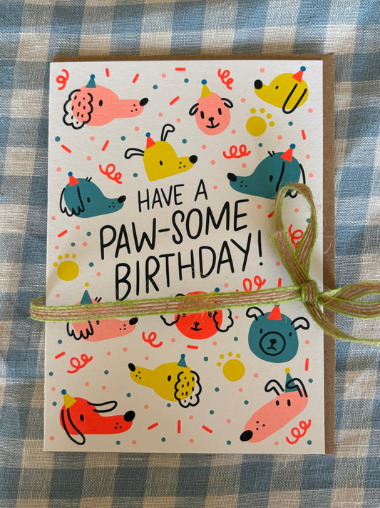 Pawsome  Dog Birthday Greeting Card