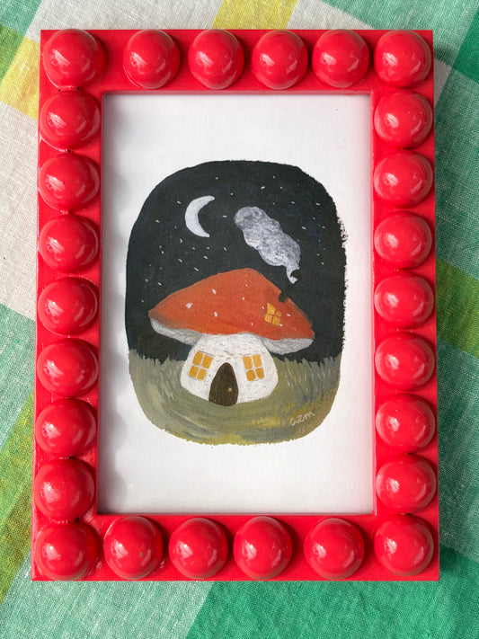Toadstool framed Bobbin Print