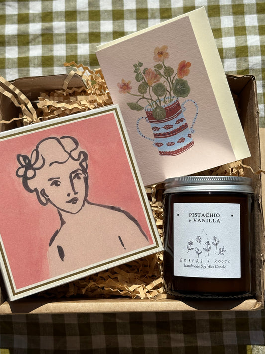 Gift Box with matches and candle