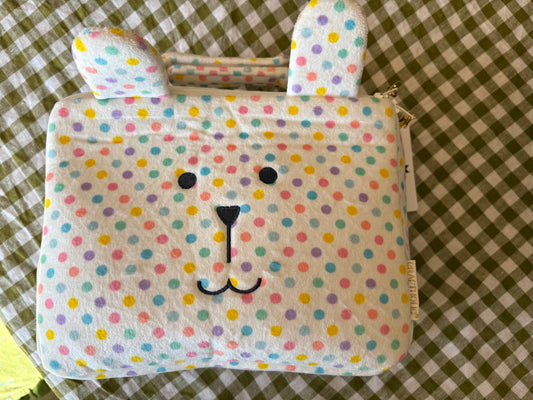 Kids Grey Bear  Stripe  Vanity Case