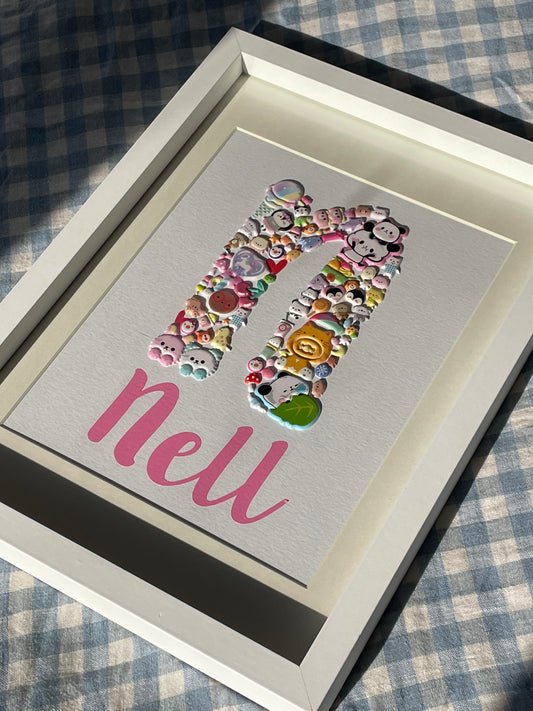 Personalised Sticker Initial Frame Gift, baby gift, christening gift