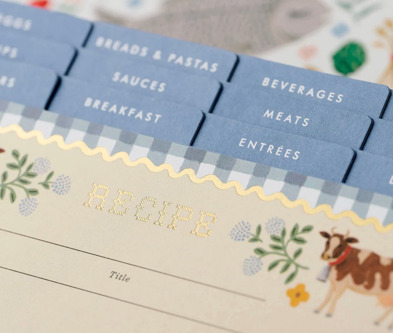 Home Sweet Home Cross Stitch Cow Recipe Tin